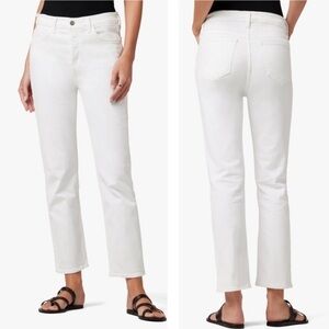 NWT Joe's Jeans The Scout Mid Rise Slim Boyfriend Button Fly White Jeans